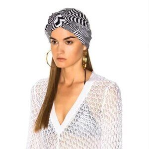 New With Tag Missoni Chevron Zigzag Striped Black / White Turban Headband NWT